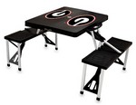 Georgia Bulldogs Folding Picnic Table with Seats - Black
