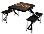 Oklahoma State Cowboys Folding Picnic Table with Seats - Black