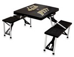 Pitt Panthers Folding Picnic Table with Seats - Black