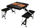 Syracuse Orange Folding Picnic Table with Seats - Black