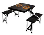 Oklahoma State Black Folding Picnic Table