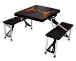 University of Texas at Austin Black Folding Picnic Table