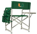 Miami Hurricanes Sports Chair - Hunter Green Embroidered