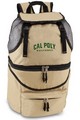 Cal Poly Mustangs Zuma Backpack & Cooler - Beige Embroidered