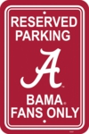 Alabama Crimson Tide 12" X 18" Plastic Parking Sign