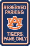 Auburn Tigers 12" X 18" Plastic Parking Sign