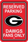 Georgia Bulldogs 12" X 18" Plastic Parking Sign