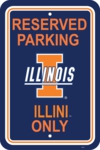 Illinois Fighting Illini 12" X 18" Plastic Parking Sign
