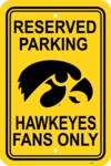 Iowa Hawkeyes 12" X 18" Plastic Parking Sign