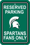 Michigan State Spartans 12" X 18" Plastic Parking Sign