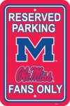 Mississippi - Ole Miss Rebels 12" X 18" Plastic Parking Sign