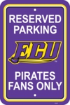 East Carolina Pirates 12" X 18" Plastic Parking Sign
