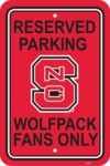 North Carolina State Wolfpack 12" X 18" Plastic Parking Sign