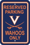 Virginia Cavaliers 12" X 18" Plastic Parking Sign