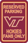 Virginia Tech Hokies 12" X 18" Plastic Parking Sign