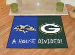 Baltimore Ravens - Green Bay Packers House Divided Rug