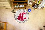 Washington State University Cougars Soccer Ball Rug