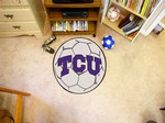 Texas Christian University Horned Frogs Soccer Ball Rug