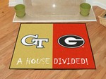 Georgia Tech Yellow Jackets - Georgia Bulldogs House Divided Rug