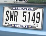 Washington Huskies Chromed Metal License Plate Frame