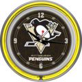 Pittsburgh Penguins Neon Wall Clock