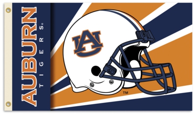 Auburn Tigers 3' x 5' Flag with Grommets - Helmet Design - Click Image to Close