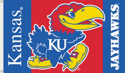 Kansas Jayhawks 3' x 5' Flag with Grommets - Click Image to Close