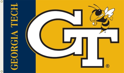 Georgia Tech Yellow Jackets 3' x 5' Flag with Grommets - Click Image to Close