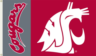 Washington State Cougars 3' x 5' Flag with Grommets - Click Image to Close