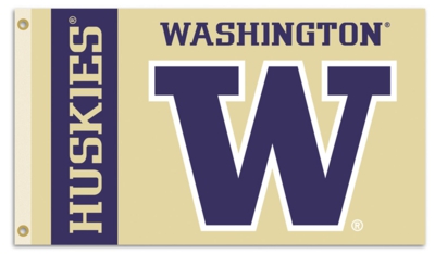 Washington Huskies 3' x 5' Flag with Grommets - Click Image to Close