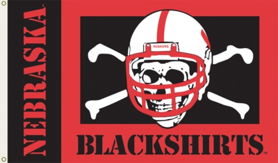 University of Nebraska 3' x 5' Blackshirts Flag with Grommets - Click Image to Close