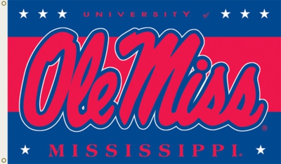 University of Mississippi - Ole Miss 3' x 5' Flag with Grommets - Click Image to Close