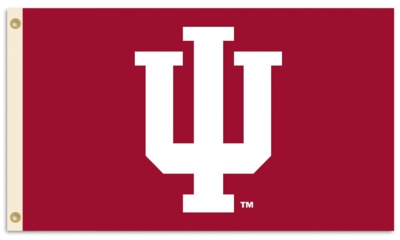 Indiana Hoosiers 3' x 5' Flag with Grommets - "IU" Logo - Click Image to Close