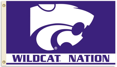 Kansas State "Wildcat Nation" 3' x 5' Flag with Grommets - Click Image to Close