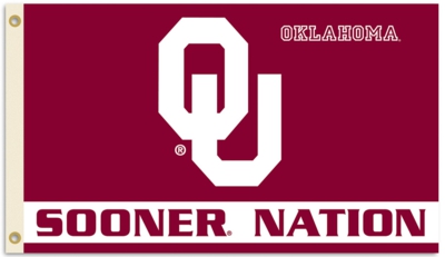 University of Oklahoma Sooner Nation 3' x 5' Flag with Grommets - Click Image to Close