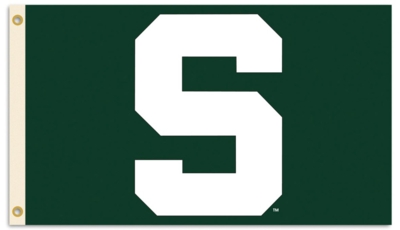 Michigan State Spartans 3' x 5' Flag with Grommets - "S" - Click Image to Close