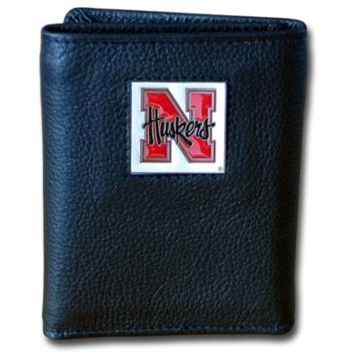 Nebraska Cornhuskers Tri-fold Leather Wallet with Box - Click Image to Close
