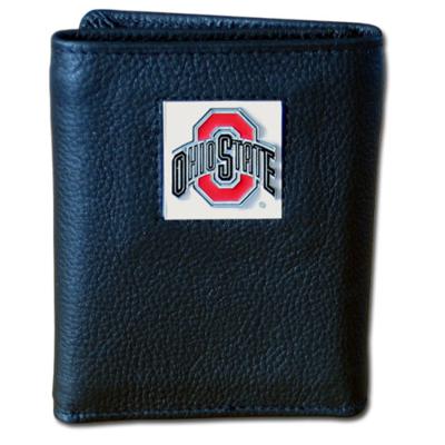 Ohio State University Tri-fold Leather Wallet with Tin - Click Image to Close