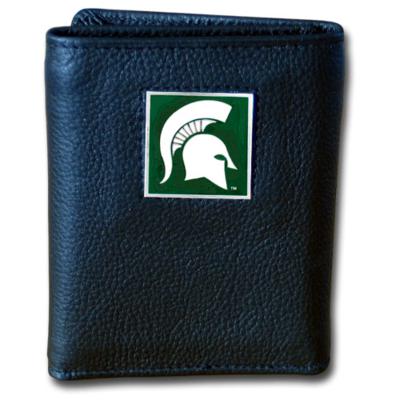 Michigan State Spartans Tri-fold Leather Wallet with Box - Click Image to Close