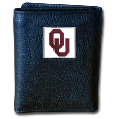 University of Oklahoma Tri-fold Leather Wallet with Box - Click Image to Close