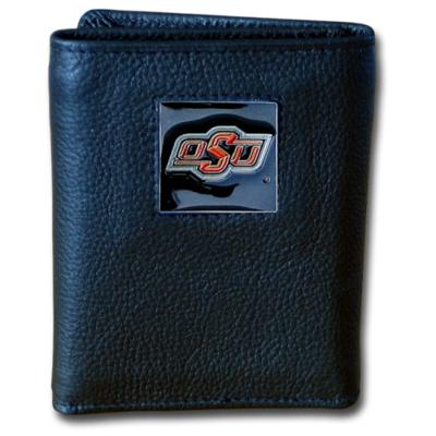 Oklahoma State University Tri-fold Leather Wallet with Tin - Click Image to Close