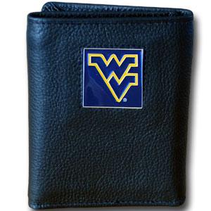 West Virginia University Tri-fold Leather Wallet with Box - Click Image to Close