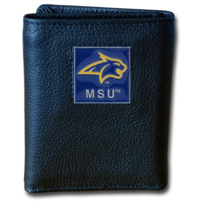 Montana State University Bobcats Tri-fold Leather Wallet w/ Box - Click Image to Close