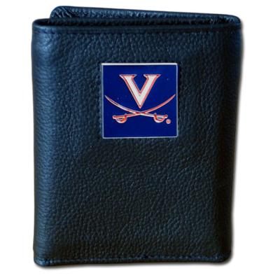 Virginia Cavaliers Tri-fold Leather Wallet with Tin - Click Image to Close