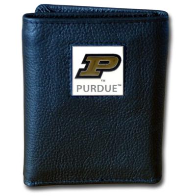 Purdue University Tri-fold Leather Wallet with Tin - Click Image to Close
