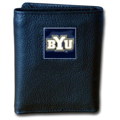 Brigham Young University Tri-fold Leather Wallet with Tin - Click Image to Close