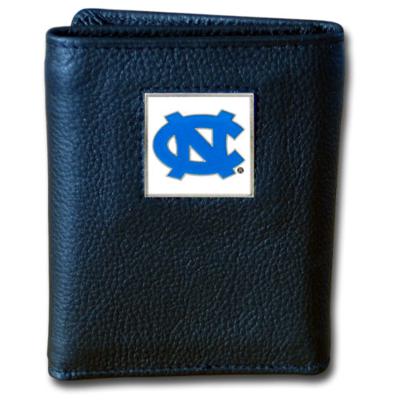 University of North Carolina Tri-fold Leather Wallet with Tin - Click Image to Close