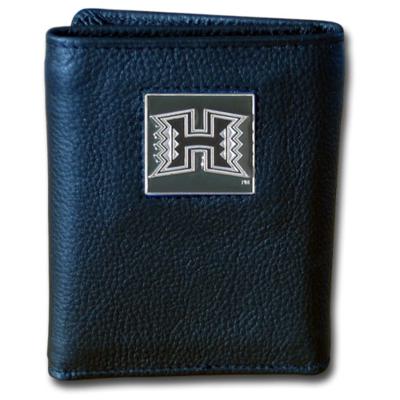 University of Hawaii Tri-fold Leather Wallet with Tin - Click Image to Close