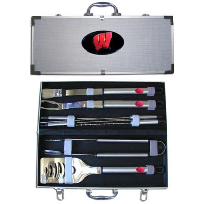 University of Wisconsin Badgers 8 pc BBQ Set - Click Image to Close