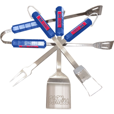 Ole Miss Rebels 4 Piece BBQ Set - Click Image to Close